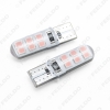 Picture of 1pcs Car T10 194 168 W5W 2835 Chip 12SMD Silica Car LED Door License LED Light Bulb Wedge Light 7 colors