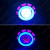Picture of Motorcycle Car Hi/Lo Beam Projector Lens Headlight with Double Angel Eyes Demon Eye LED Fog Light