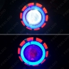 Picture of Motorcycle Car Hi/Lo Beam Projector Lens Headlight with Double Angel Eyes Demon Eye LED Fog Light