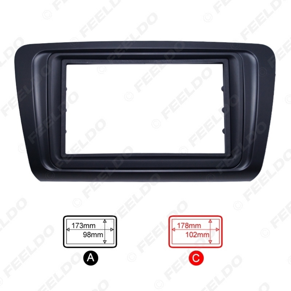 Picture of Car 2DIN Radio Audio Fascia Frame Panel Dash Mount Kit Adapter With Inner Trim For Skoda Octavia (2014+)/Rapid Spaceback(2013+) Aftermarket