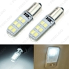 Picture of 1pc White DC12V Car T4W BA9S 12SMD 2835 Chip Silicone Case LED License Plate Bulbs Lamp Door Light