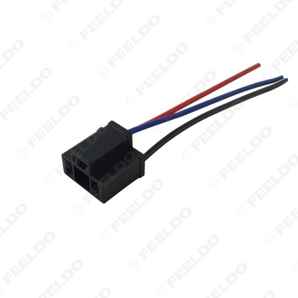 Picture of Car H4 Female Headlight Cable Connector Plug Lamp Bulb Socket Black