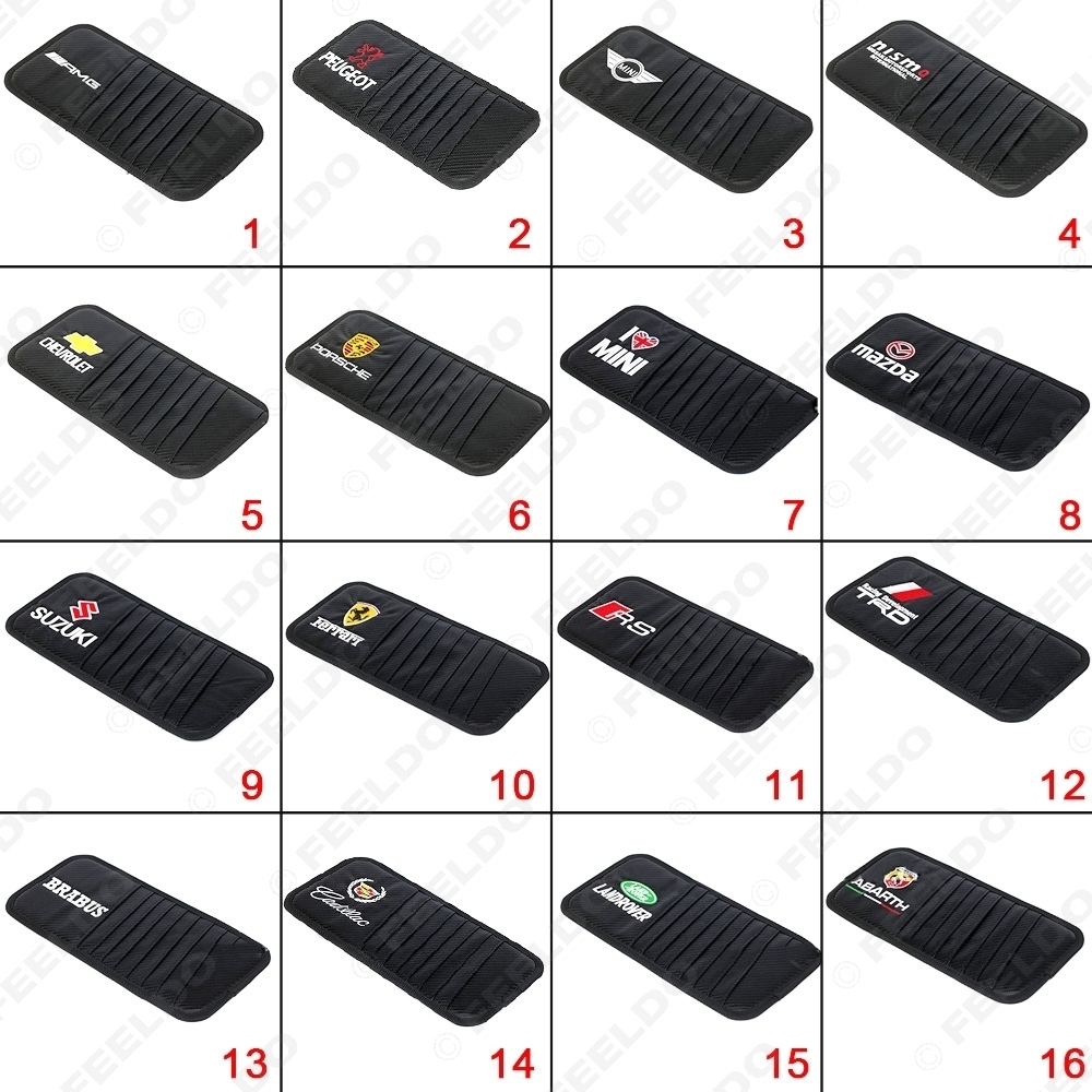 Picture of 70+ Logo Car Carbon Fiber Texture Sunvisor CD Disc Case Package Bag Pocket Sleeve