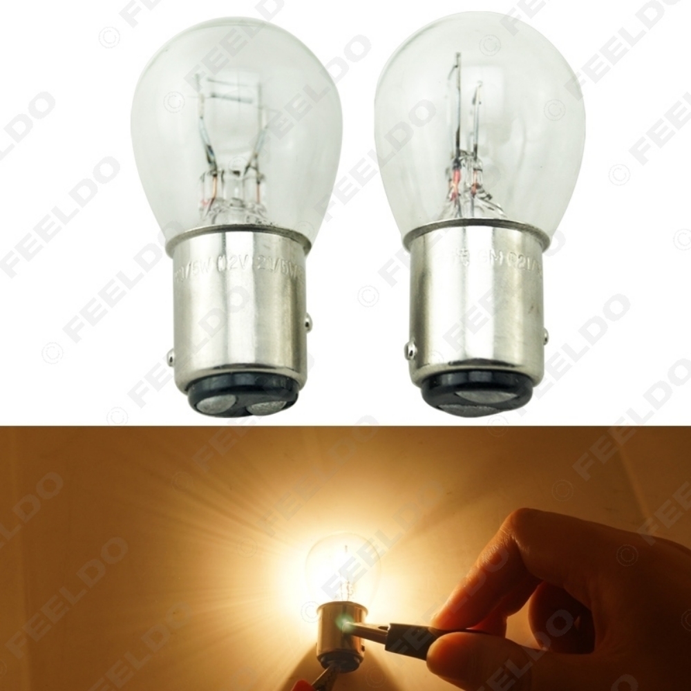Picture of 10pcs/lot BAY15D 1157 P21/5W S25 12V Car Clear Glass Lamp Brake Tail Bulb Car Indicator Halogen Lamp