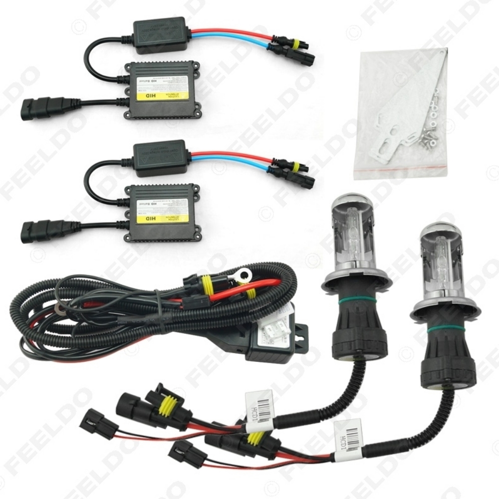Picture of 1set 35W AC Car Headlight H4 HID Xenon Bulb Hi/Lo Beam Bi-Xenon Bulb Light Digital Slim Ballast HID Kit