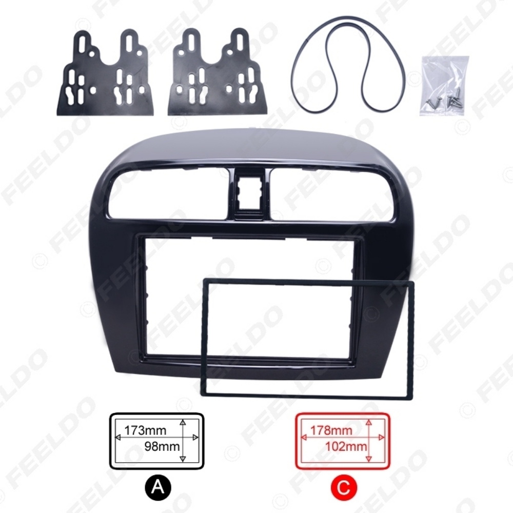 Picture of Double Din Car Radio Fascia for Mitsubishi Mirage/Space Star Radio DVD Stereo Panel Dash Trim Frame Installation Kit