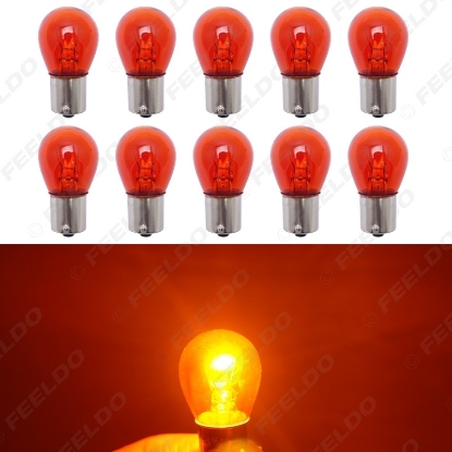 Picture of 10pcs 1156 S25 12V21W BAU15S Car Clear Glass Lamp Turn Tail Bulb Auto Indicator Halogen Lamp
