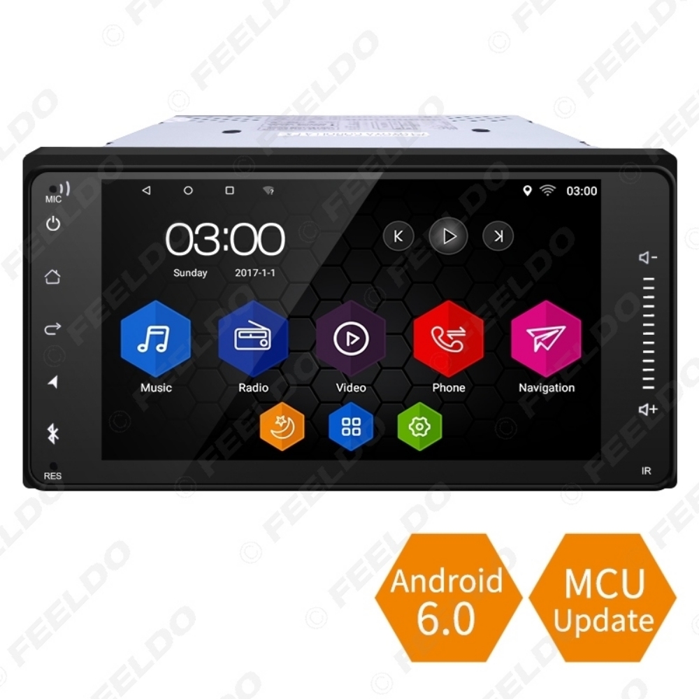 Picture of 7inch Short Case Android 6.0 Quad Core Car Media Player With GPS Navi Radio For Toyota Universal 2DIN RAV4/Corolla/HILUX/Land Cruiser/Prado/Fortuner/Camry