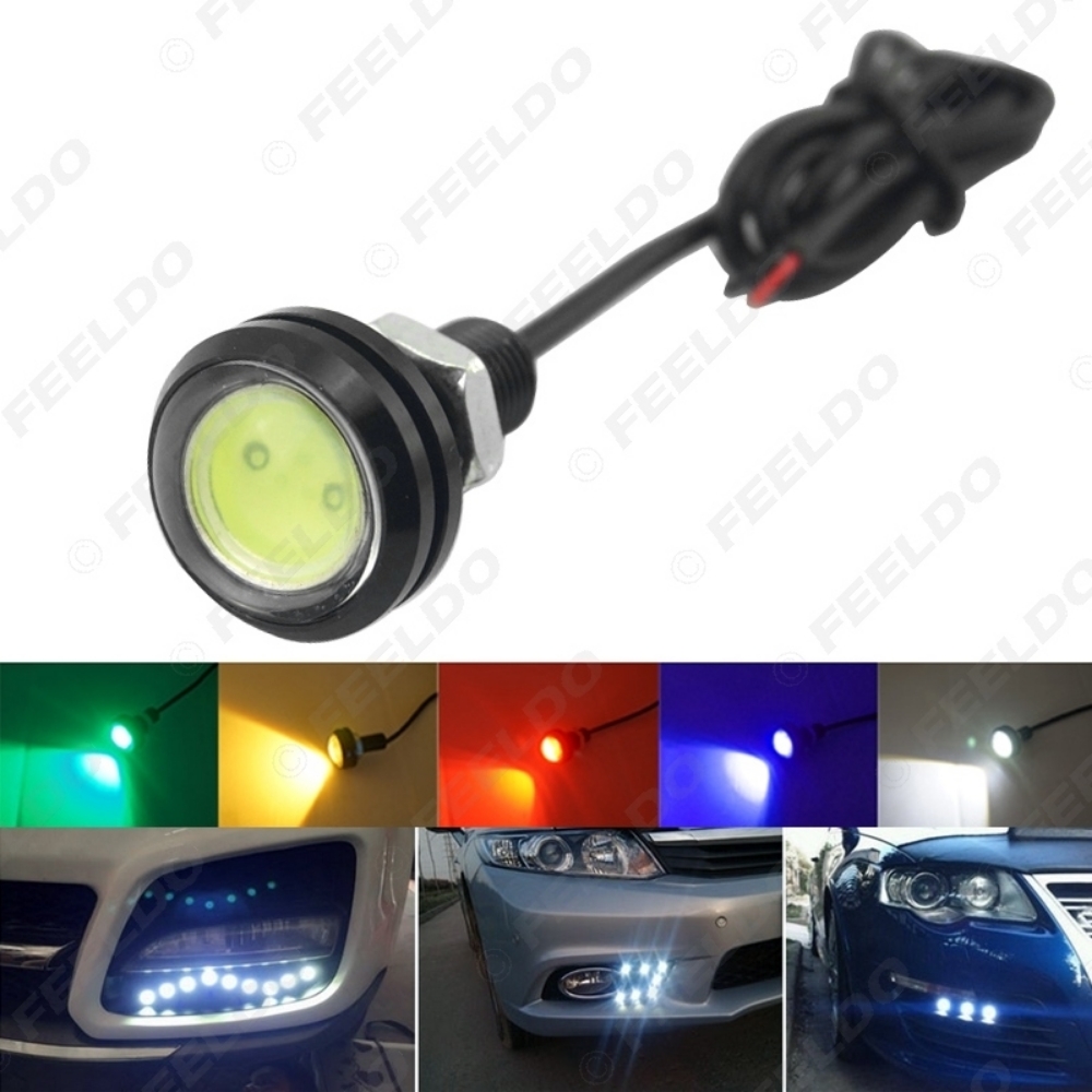 Picture of 1pc Waterproof 4W 23mm Lens Ultra-thin Car LED Eagle Eye DRL Light Tail Backup Brake Rear Lamp Light 7 Colors