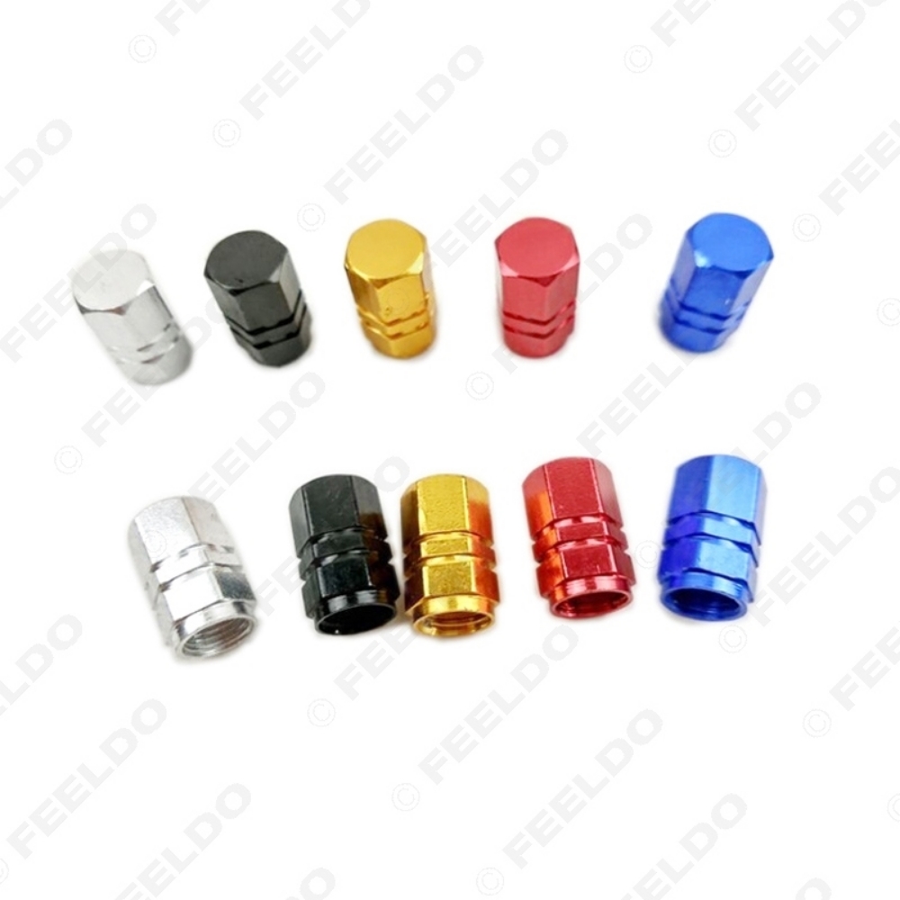Picture of Aluminum Alloy Hexagon Gas Nozzle Cap Tire Valve Caps Leak Proof Cap For Car Truck Auto 6-Color