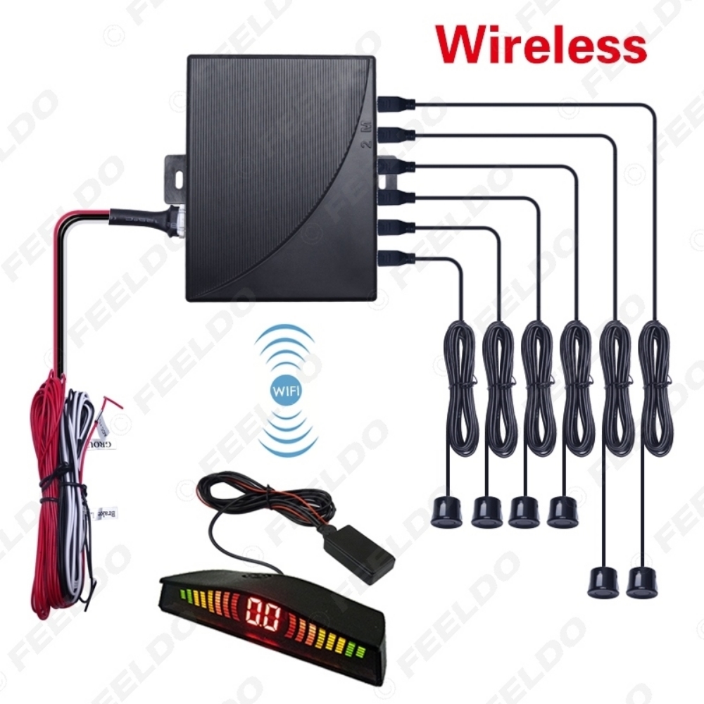 Picture of Auto Car 22mm 6-Sensor Parktronic Wireless Parking Sensor Aid Backup Radar Monitor Detector System