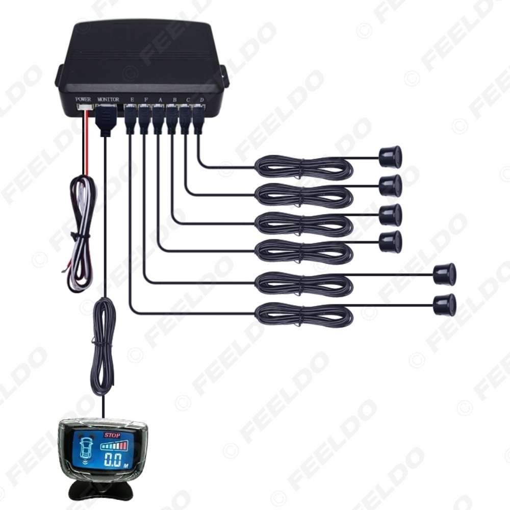 Picture of Auot New Style 6-Sensor Rear/Front Car LCD Monitor Display Parking Sensor Reverse Backup Radar Kit