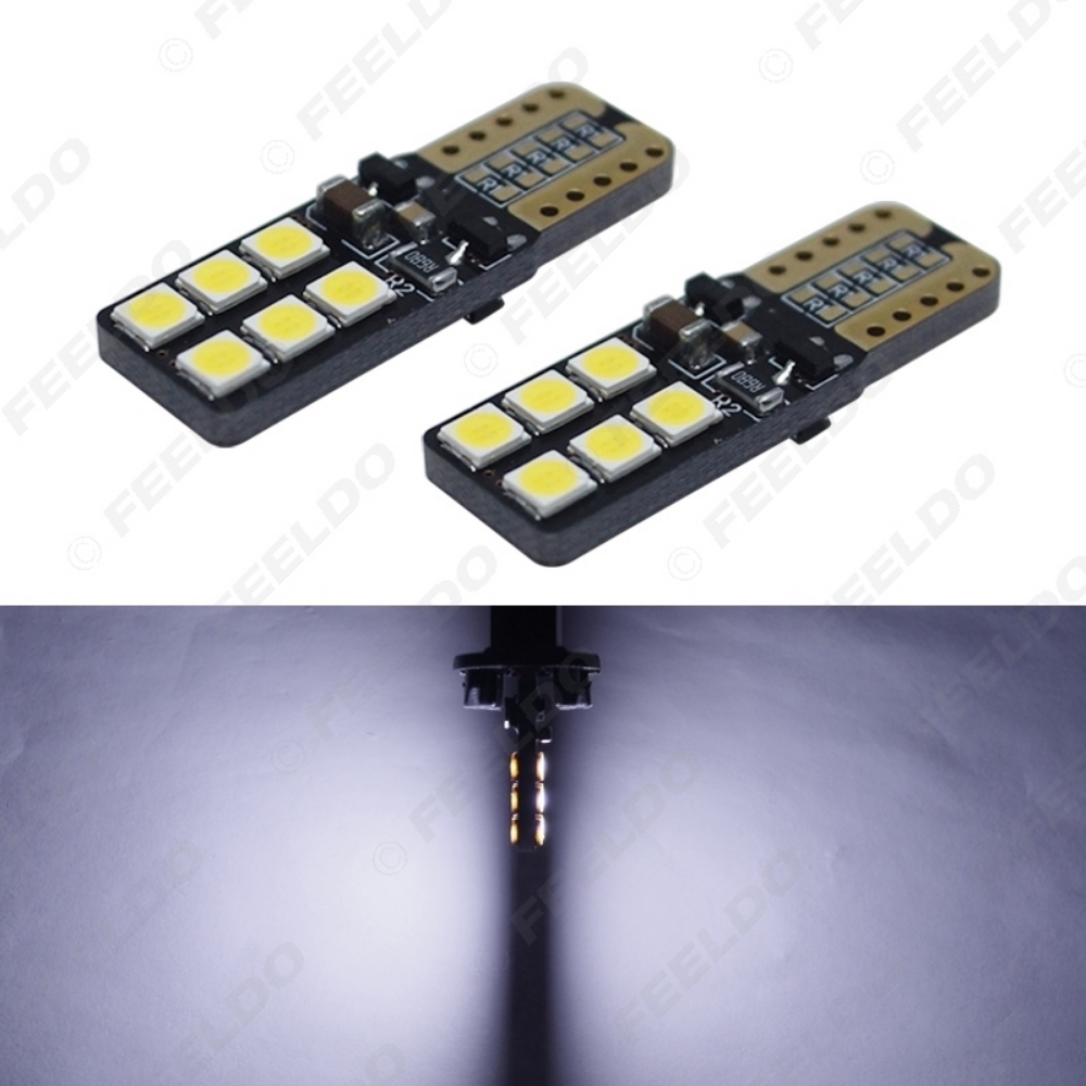 Picture of 9V-30V T10 194 W5W No Error Canbus LED Wedge 2-Side 3030 12LED Car Interior LED Bulb Light Side Lamp