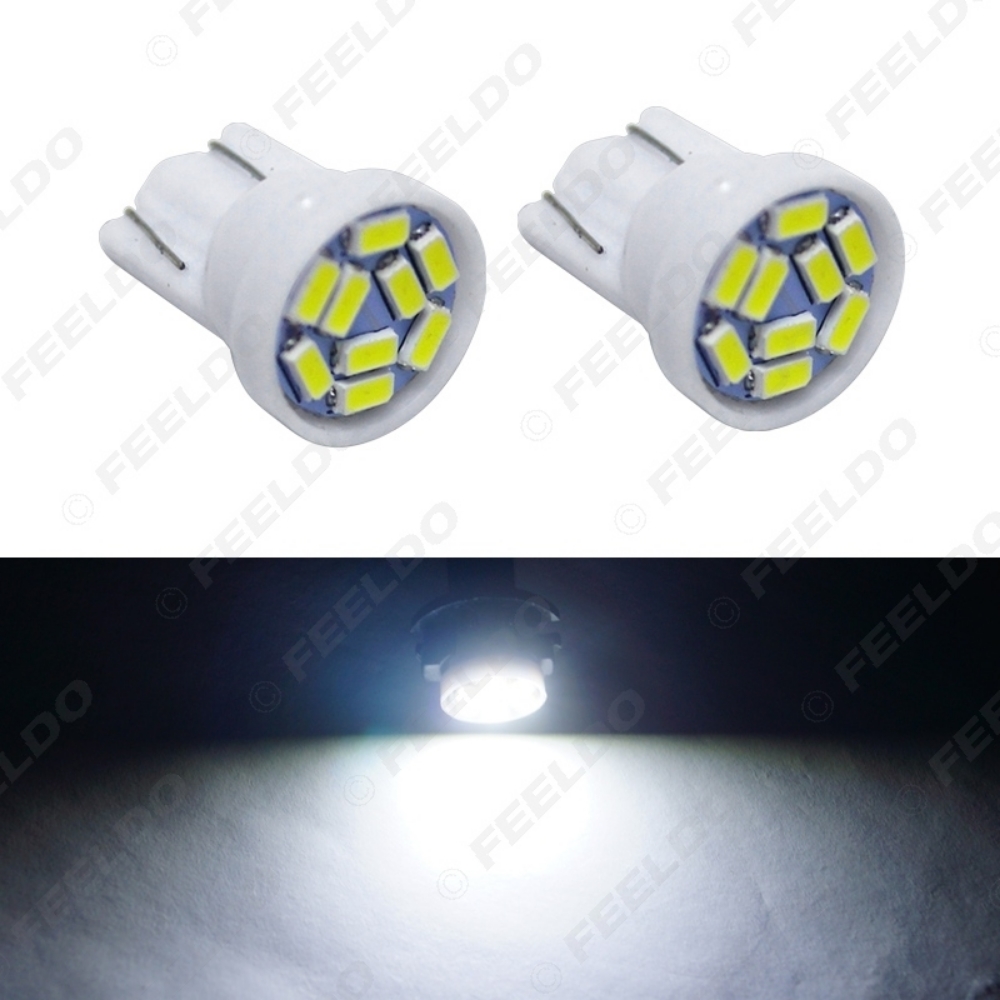 Picture of White Car T10 194 168 Interior LED Bulb Light 3014 Chip 9SMD Reading Light Lamp Bulb Styling Lamp DC12V