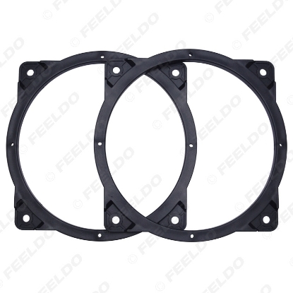 Picture of Black 2pcs 6.5" Car Speaker Spacer Adapter Pad Mounts for Hyundai Sonata YF 2012 Audio Horn Refit Rings Mat Solid