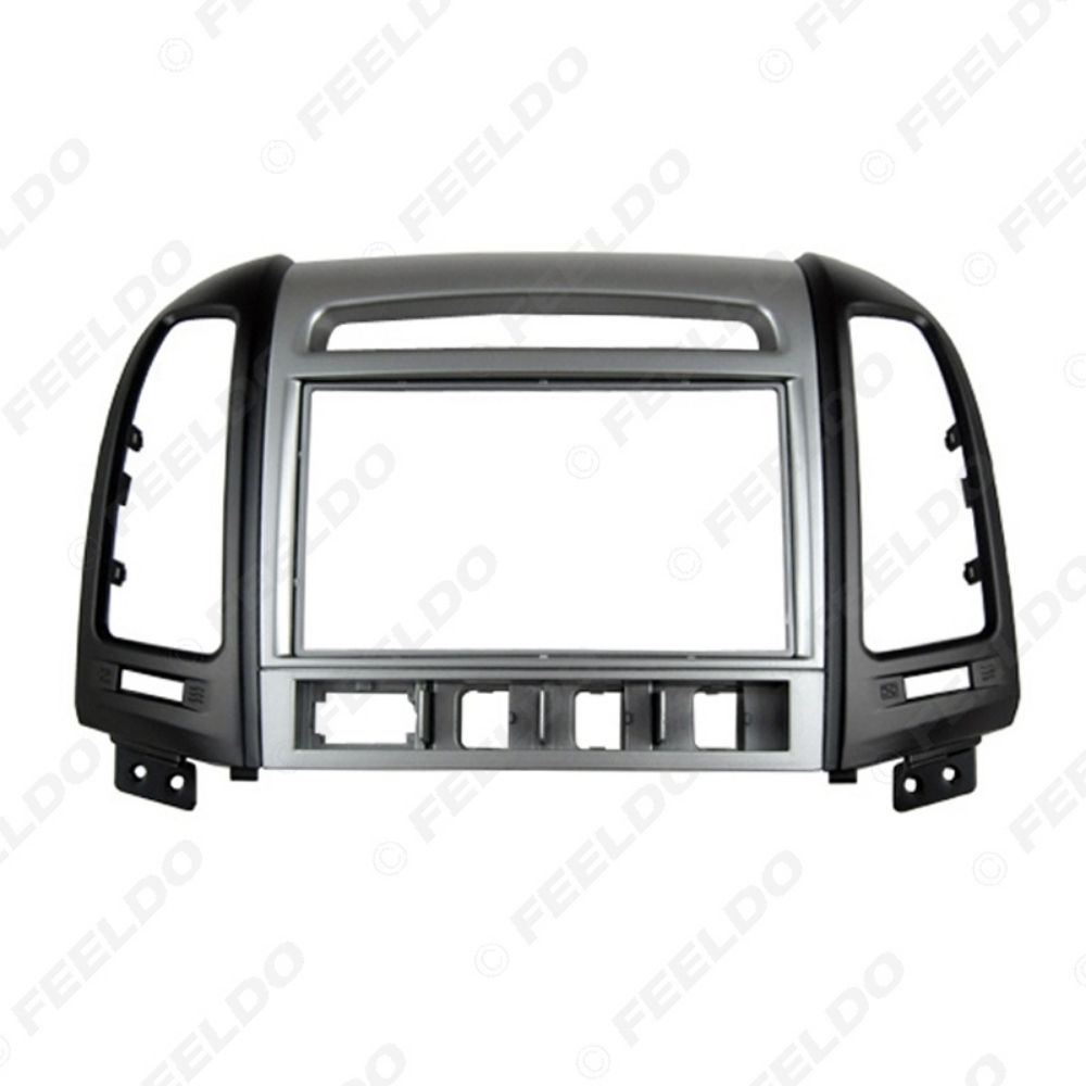 Picture of Car 2Din DVD Radio Fascia Frame for Hyundai Santafe High-End 07-12 Installation Trim Dash Kit Frame Panel Adapter