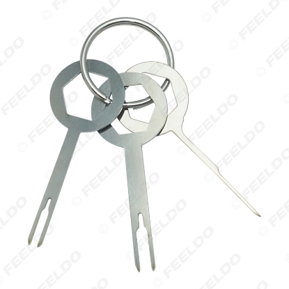 Picture of 3pcs Car Terminal Wiring Crimp Connector Extractor Pin Removel Key Tool Auto Terminal Removal Tool Kit