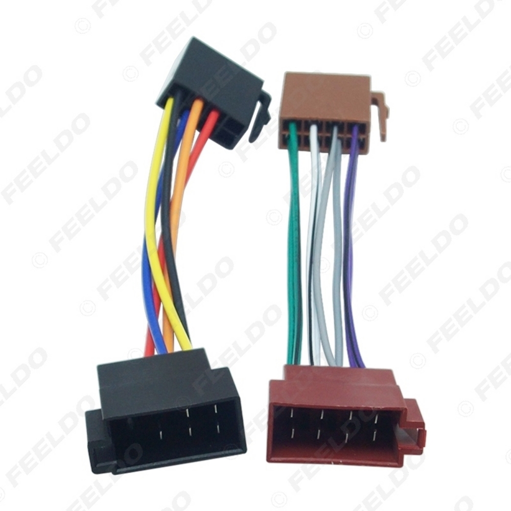 Picture of Car ISO Radio Plug Adapter Wiring Harness For Volkswagen Audio Power & Loudspeaker ISO 2 Heads Male to Female Installation Cable