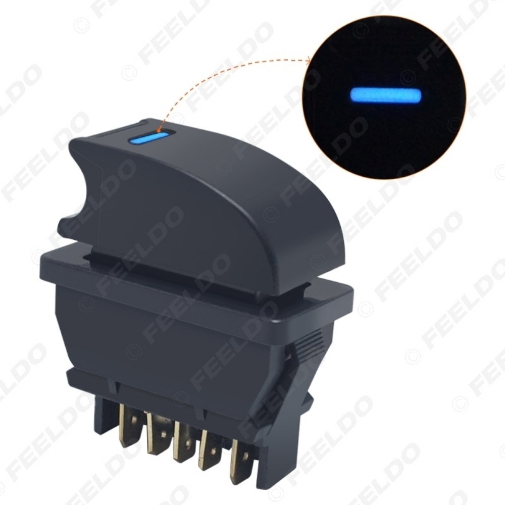 Picture of 1pcs New Universal 5pins Car Power Window Switch 12V/24V 20A with illumination