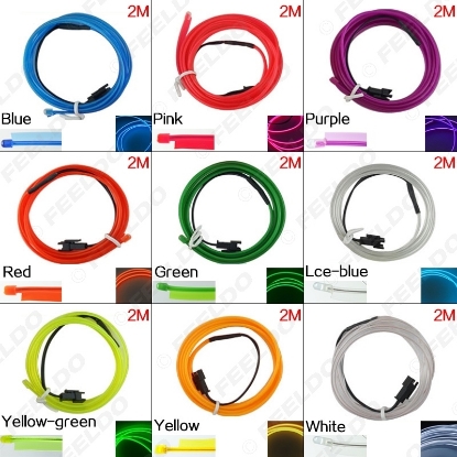 Picture of 2M 9-color Flexible Moulding EL Neon Glow Lighting Rope Strip With Fin For Car Decoration