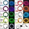 Picture of 9-color 1M Car Flexible Moulding EL Neon Glow Lighting Rope Strip With Fin 12V USB Power Inverter