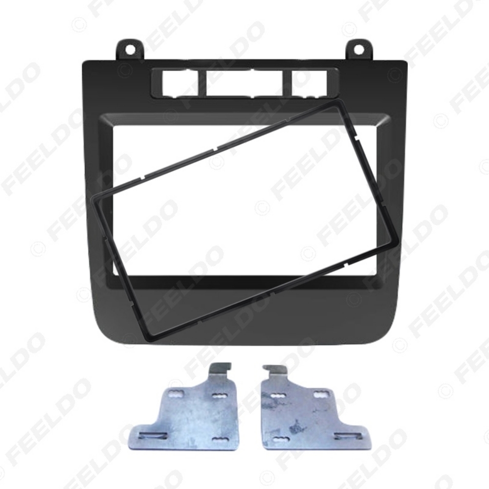 Picture of Car 2DIN Stereo Radio Fascia Frame For VOLKSWAGEN Touareg 2010-2014 Dashboard Panel Frame Installation Mount Kit
