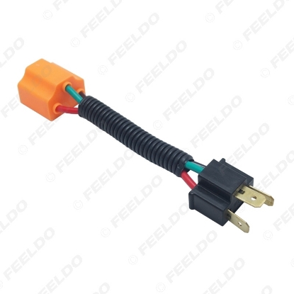 Picture of Car H4 Male To Femal Ceramic Socket Ceramic Wiring Harness Connector For Headlight Bulb Socket Adapter Holder