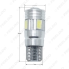 Picture of DC12V~14.5V 6000~6500K White 6SMD 5630 T10 Wedge Lens LED Light Bulb With CANbus/Electrodeless/Constant Current