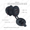 Picture of Car 5V 4.2A Dual USB Charger Power Socket Adapter With 5-Color LED Light for Motorcycle Auto Truck Boat Cigarette Lighter