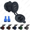 Picture of Car 5V 4.2A Dual USB Charger Power Socket Adapter With 5-Color LED Light for Motorcycle Auto Truck Boat Cigarette Lighter