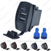 Picture of Car 12V-24V 3.1A Dual USB Socket Charger Power Adapter Truck ATV Boat USB Cigarette Lighter Adapter Outlet 2 Ports