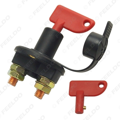 Picture of Auto Truck Boat Battery Isolator Disconnect Cut Off Power Kill Switch with Removable 2-Key DC12V/24V