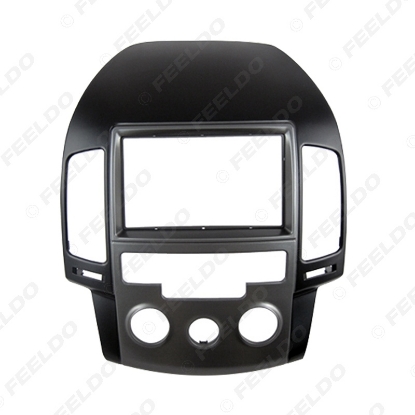 Picture of Car 2Din Radio Fascia Frame for Hyundai I-30 2009 Manual AC LHD Korean Stereo Face Panel Dash Trim Kit