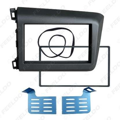 Picture of 2-Din Car CD/DVD Fascia Frame for HONDA Civic(LHD) 2011-2013 Radio Dash Panel Frame Fitting Adaptor Mounting Trim Kit