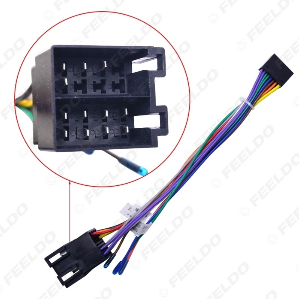 Picture of 16P Car Head Unit Wire Harness Adapter For Volkswagen ISO OEM Car Radio Harness