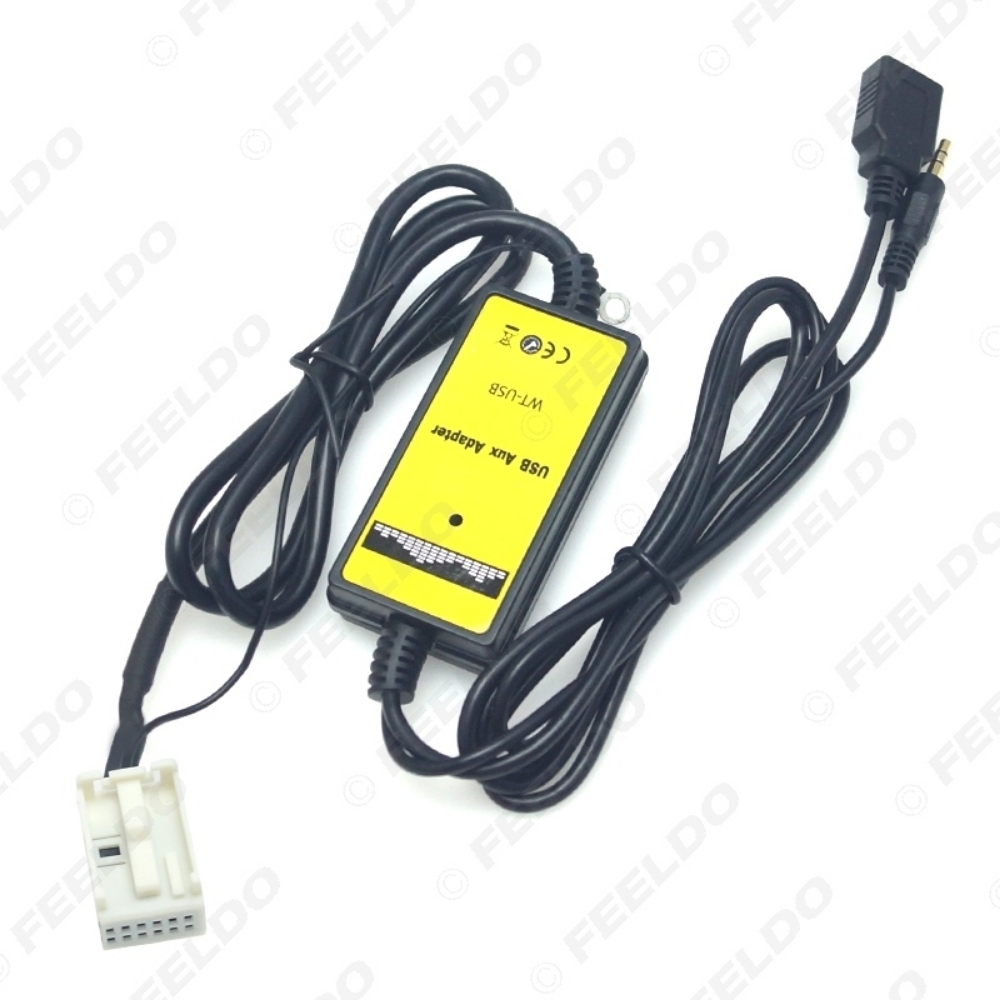 Picture of Car USB 3.5mm Aux-in CD Adapter for Volkswagen Audi Skoda MP3 Player Radio Interface 12Pin Interior CD Charger
