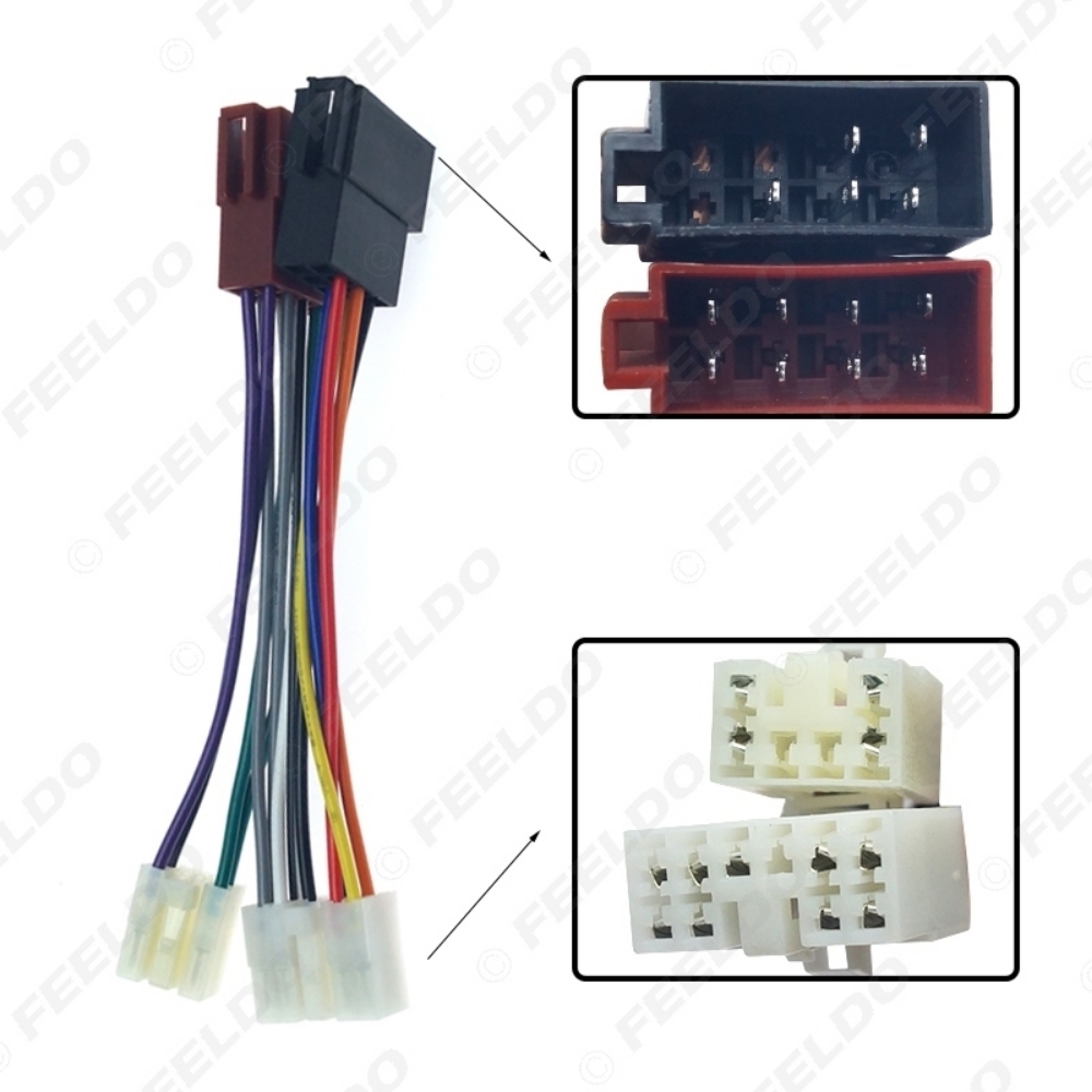 Picture of Car Stereo Conversion Plug Wiring Harness Adapter For Toyota Lexus Daihatsu To ISO CD Radio Original Head Units Cable