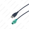 Picture of Car Round 4Pin USB Plug To USB Jack Adapter Cable With Cover Switch Button For Volkswagen Car Armrest Position