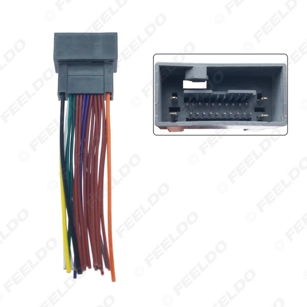 Picture of Car Radio Audio 24Pin Interface Wire Harness Plug Cable for Honda Install Aftermarket CD/DVD Stereo Adatper