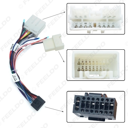 Picture of Car Radio Audio 16PIN Adaptor Wiring Harness For Mitsubishi Pajero Sport Power Calbe Wire Plug Harness