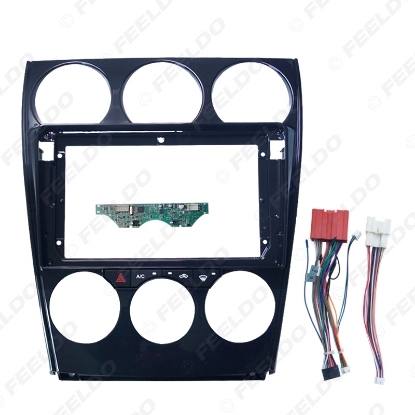Picture of Car Audio 2Din Fascia Frame Adapter With AC Panel & Power Cable Canbus For Mazda 6 Big Screen DVD Fitting Dash Trim Kit