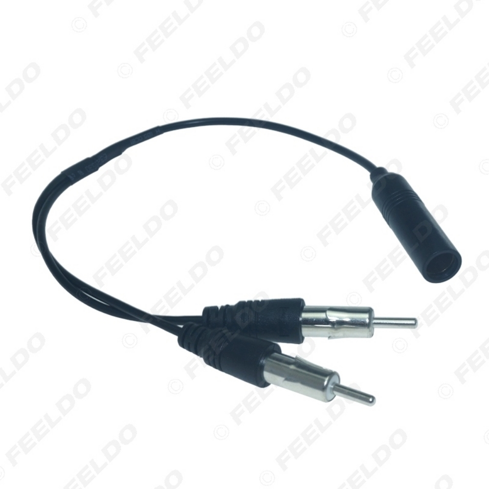 Picture of Car Stereo Audio Cable Radio Antenna Aluminum Plug In 2 For 1 Extension Auto FM/AM Antenna Cable Adapter