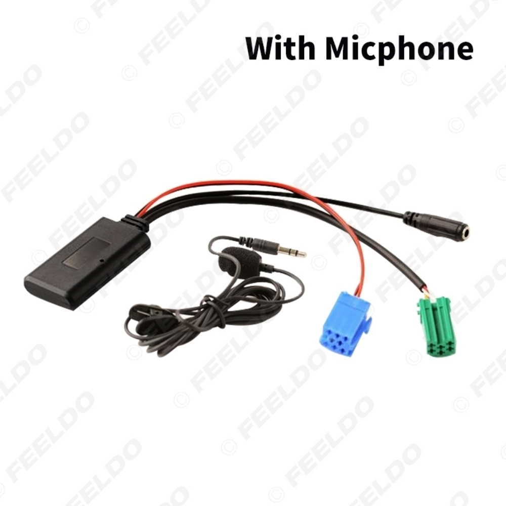 Picture of Car Aux-in Wireless Bluetooth Adapter Module Audio Receiver With Micphone for Renault Double Plugs Host AUX Cable