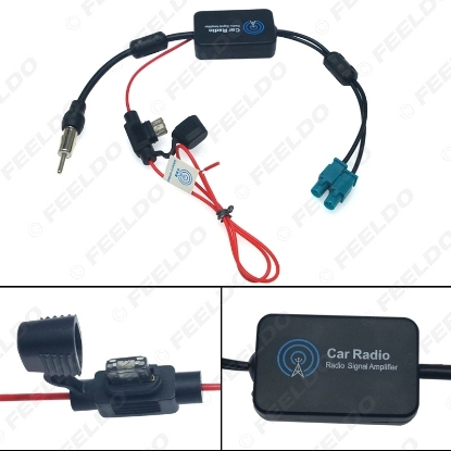 Picture of 12V Car Radio FM/AM Aerial Antenna Signal Booster Amplifier For Audi Volkswagen FAKRA II Connector Booster