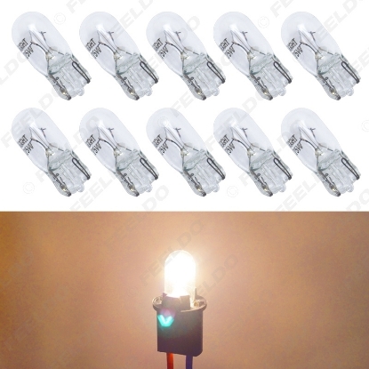Picture of Warm White Car T10 168 192 Wedge 12V 5W Halogen Bulb External Halogen Lamp Replacement Dashboard Bulb Light