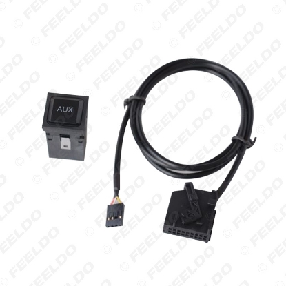 Picture of Car AUX IN Switch MP3 Audio Interface Wire for VolksWagen Audi Ford Skoda Modified AUX Cable Adapter