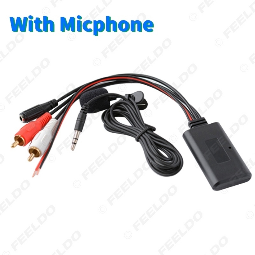 Picture of Universal Auto Wireless Bluetooth Connection AUX Adapter for Stereo with 2 RCA AUX IN Music Audio Input Wireless Cable