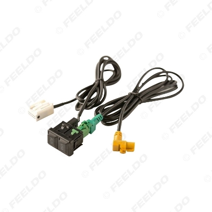 Picture of Car USB AUX Data Adapter Switch Button Cable wiring Harness For Volkswagen Golf POLO GTI Bora RCD510 RNS315 RCD310 AUX Adapter
