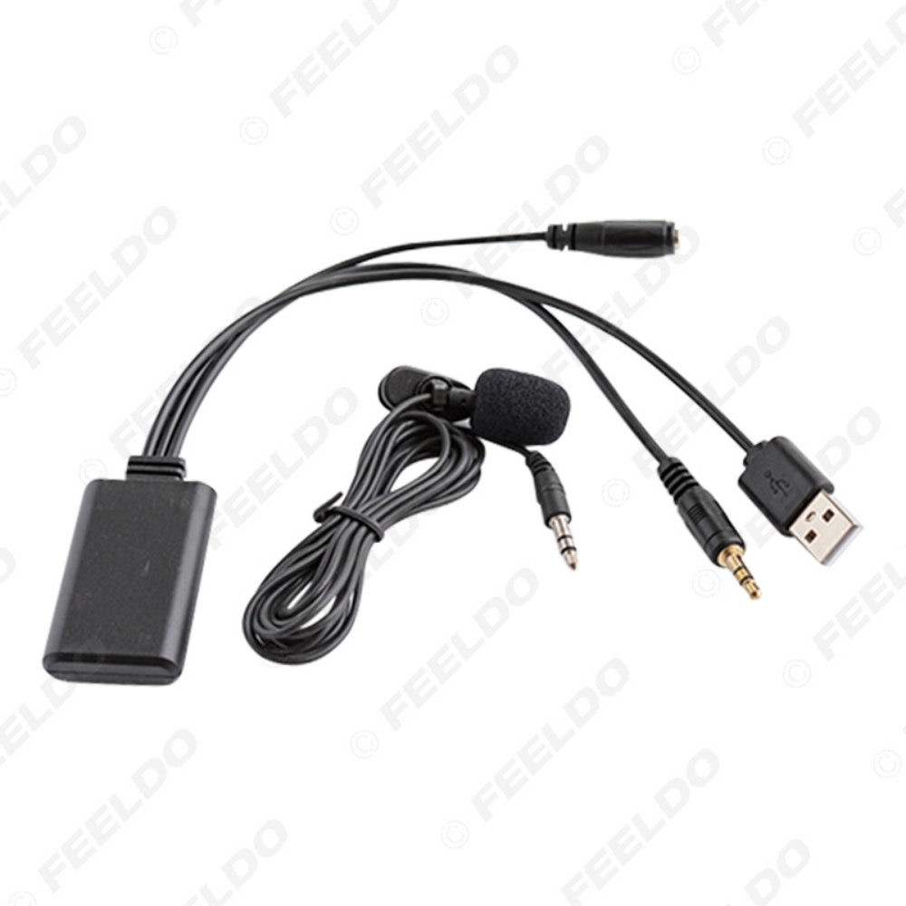 Picture of Car 12V Audio Wireless Bluetooth Module USB 3.5mm Socket Music AUX Adapter For Universal Car Models Bluetooth Receiver AUX Cable
