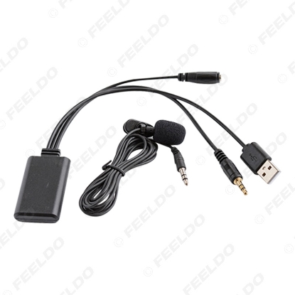Picture of Car 12V Audio Wireless Bluetooth Module USB 3.5mm Socket Music AUX Adapter For Universal Car Models Bluetooth Receiver AUX Cable